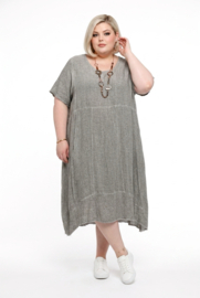 Moonshine de modieuze kleuring katoen A-lijn jurk beige