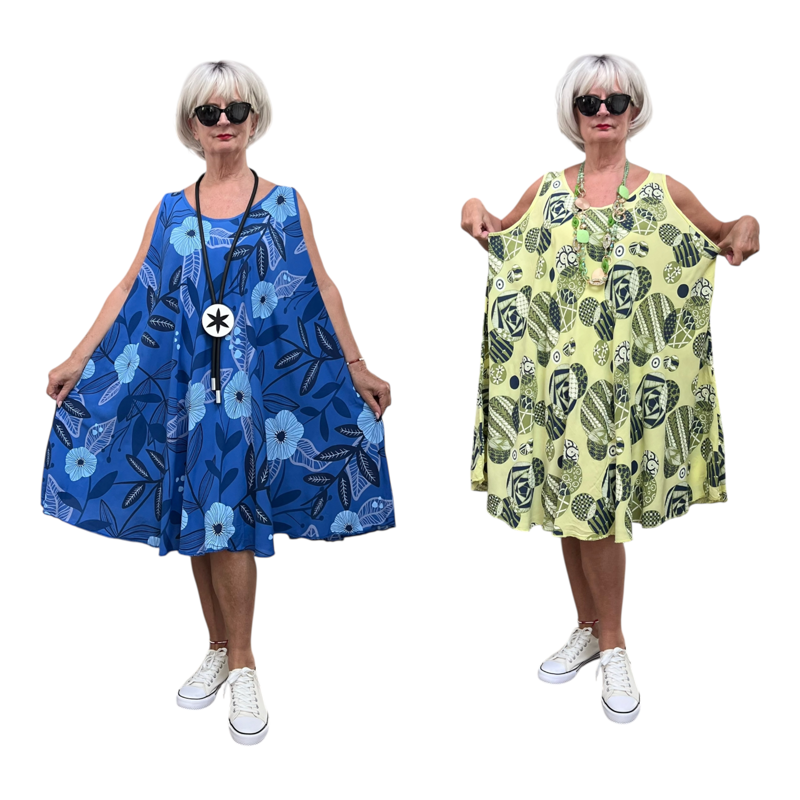 ITALIA oversized viscose A-lijn zomer jurk/in meerdere kleuren