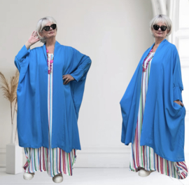 AKH oversized chique A-lijn blazer/vest met zakken apart