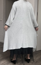 AKH gebreide oversized katoen A-lijn vest/blazer apart stretch