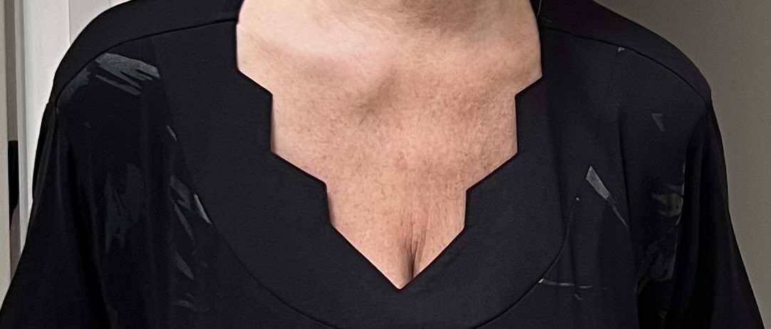 New Jersey viscose A-lijn tuniek met aparte decolleté/ stretch/zwart