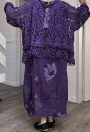 Moonshine oversized de modieuze kleuring  katoen KANTEN top apart stretch /in meerdere kleuren