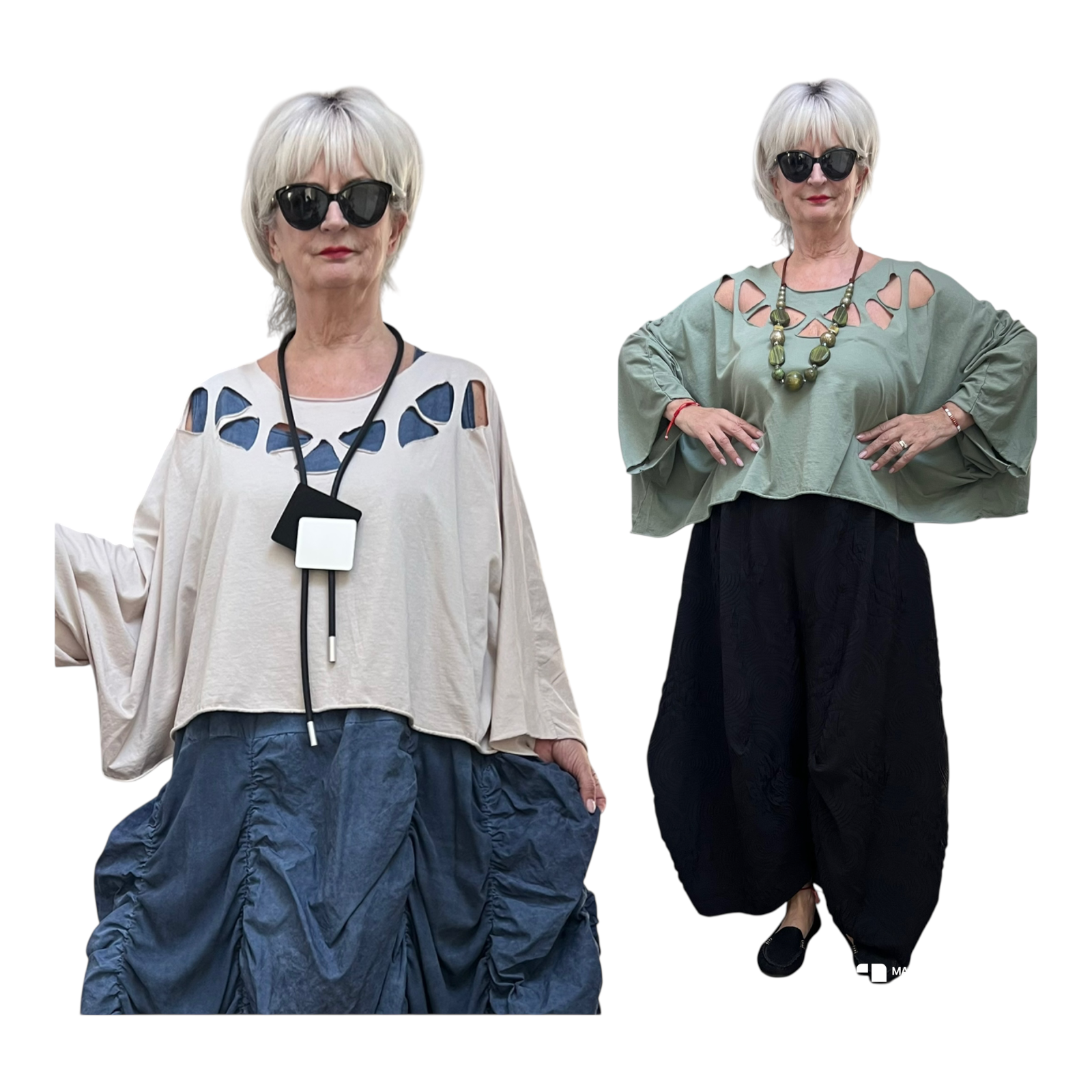 ITALIA  oversized  katoen top apart stretch/in meerdere kleuren