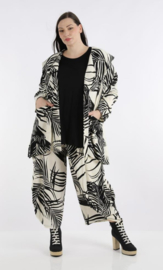 AKH viscose/linnen  A-lijn zomer jas/blazer/vest/tuniek apart met knoopsluiting