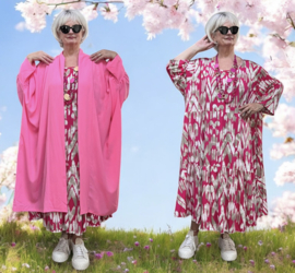 AKH oversized chique A-lijn blazer/vest met zakken apart