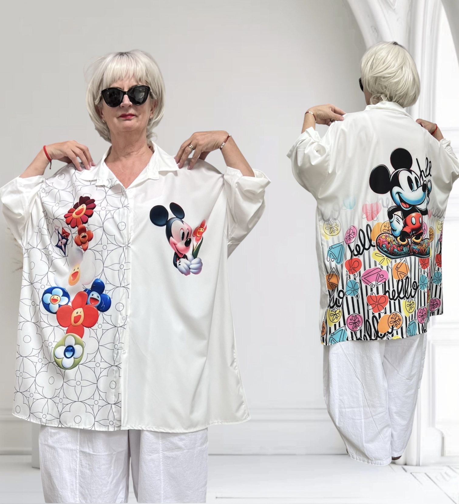 ITALIA oversized viscose blouse/hemd
