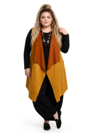 ITALIA MODA  oversized eco-suède mouwloose vest  stretch/in meerdere kleuren