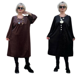 ITALIA viscose mix fluwelen jurk met glitters/stretch  /in meerdere kleuren