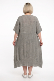 Moonshine de modieuze kleuring katoen A-lijn jurk beige