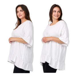 KEKOO design oversized viscose A-lijn top/tuniek wit/zwart