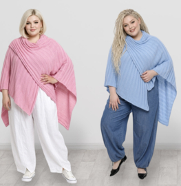 Italia Moda oversized gebreide top/poncho stretch/in meerdere kleuren