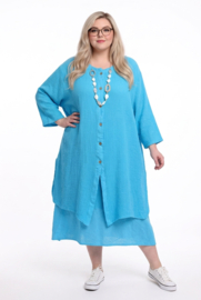 New Collectio oversized linnen A-lijn jurk + katoen blazer /in meerdere kleuren
