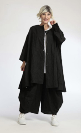 AKH katoen A-lijn blazer/vest/ met knoopsluiting zwart