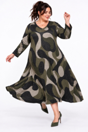 ITALIA MODA viscose mix A-lijn wijde jurk met zakken /stretch