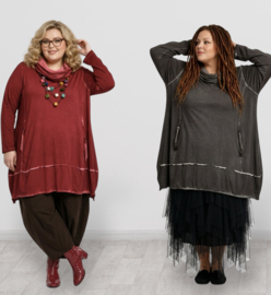 Zedd Plus de modieuze kleuring viscose A-lijn tuniek stretch/in meerdere kleuren