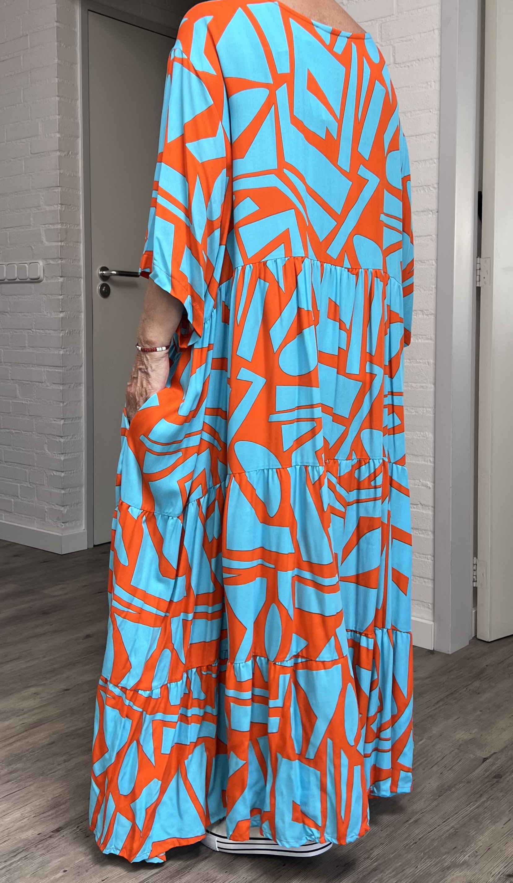 Vincenzo Allocca oversized viscose  BOHO A-lijn jurk apart