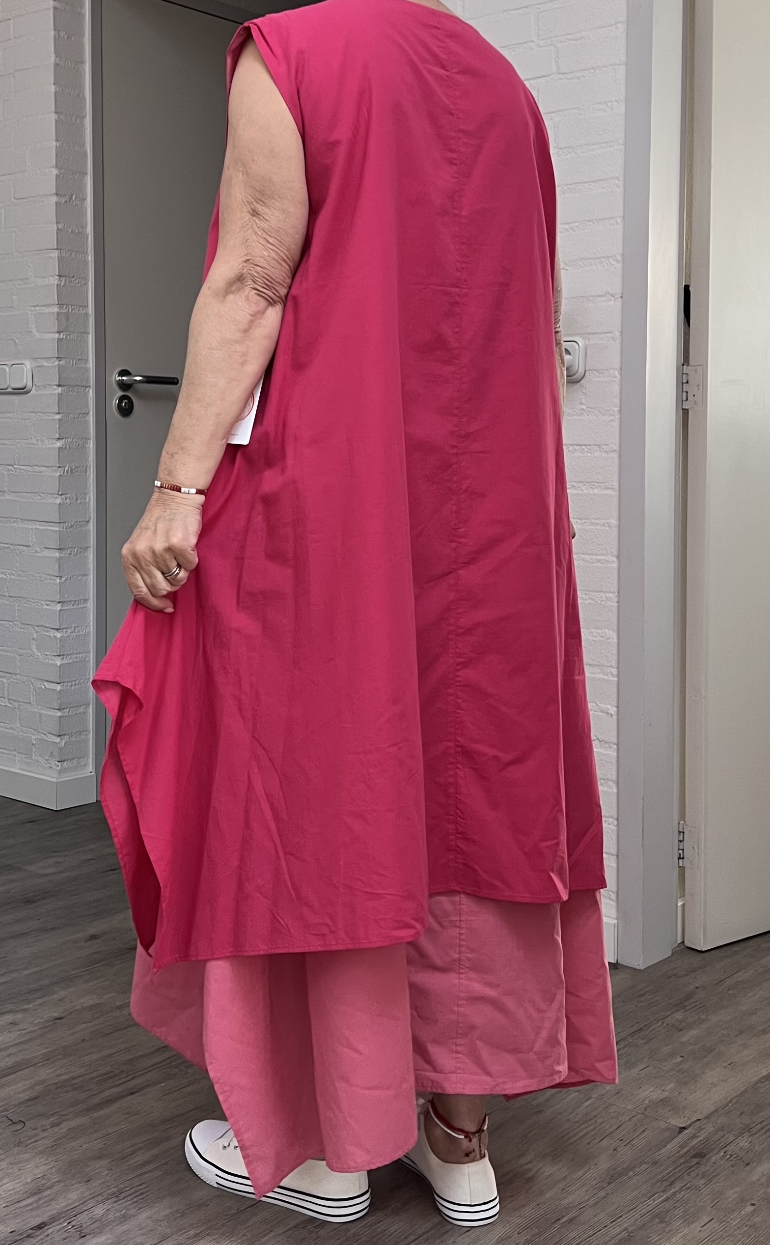 ALYANS oversized katoen dubbele A-lijn jurk