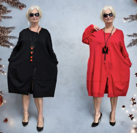 SINNE design.. A- lijn katoen jurk stretch /in meerdere kleuren