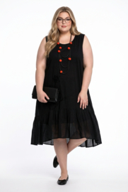 Moonshine katoen A-lijn jurk zwart /stretch