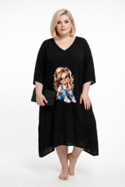 ITALIA MODA  oversized mousseline katoen jurk/in meerdere kleuren