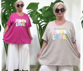 ITALY  oversized  katoen A-lijn top/tuniek stretch /in meerdere kleuren