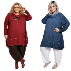 Zedd Plus de modieuze kleuring viscose A-lijn tuniek stretch/in meerdere kleuren