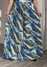 ITALY Mode jersey viscose  wijde broek apart /zeer rekbaar