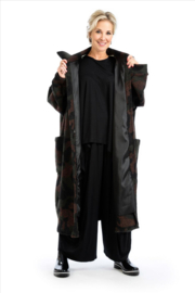 AKH oversized lange wollen winterjas/mantel  gevoerd