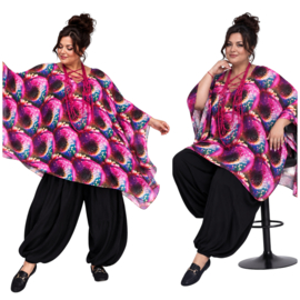 ITALIA MODA oversized chiffon tuniek/ poncho/gevoerd