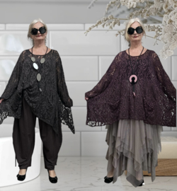 Moonshine de modieuze kleuring oversized kanten top /in meerdere kleuren