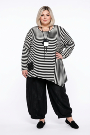 FUNKY Diva oversized viscose A-lijn tuniek zwart/wit / stretch