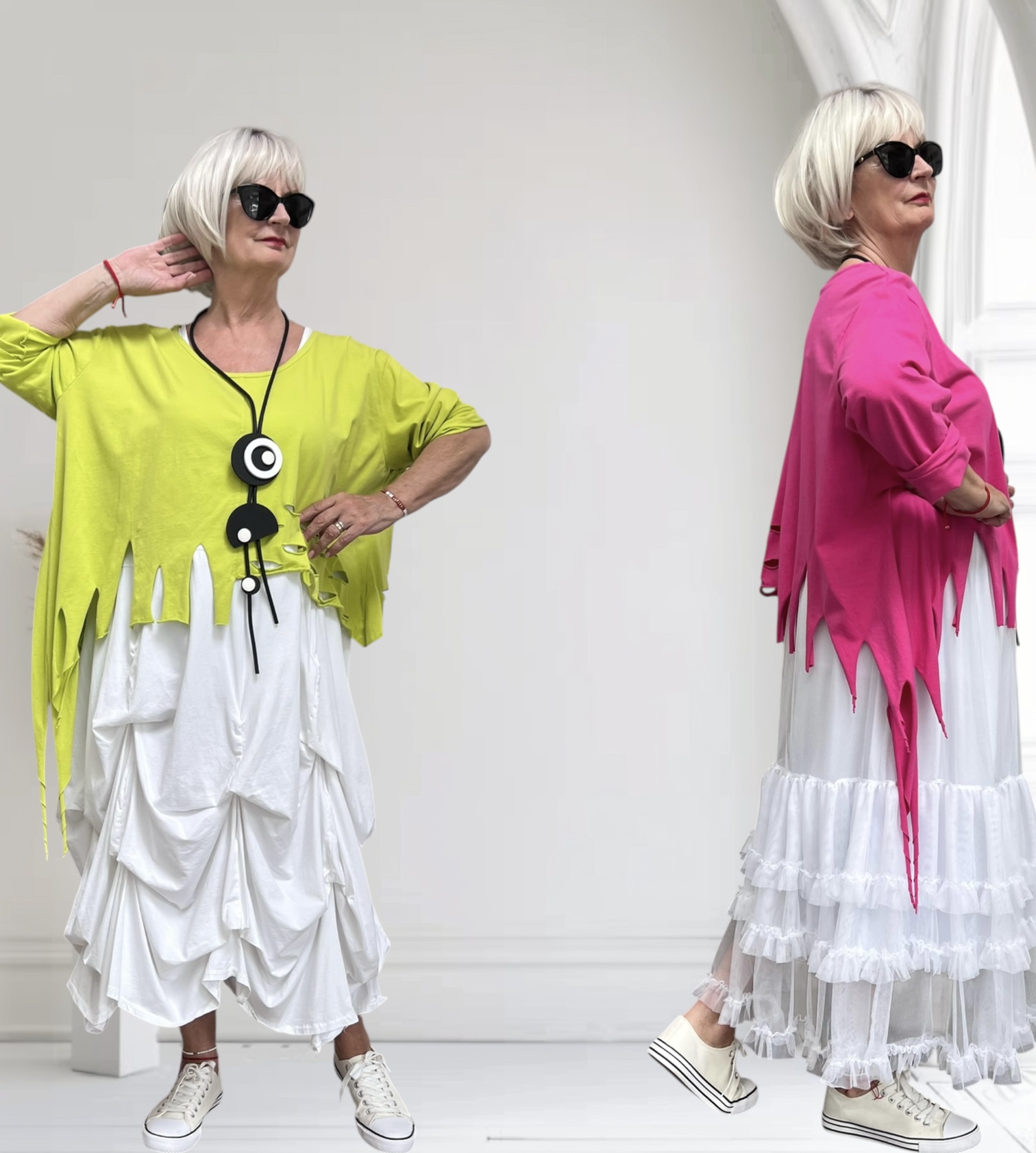Moonshine oversized  katoen A-lijn top apart stretchin meerdere kleuren