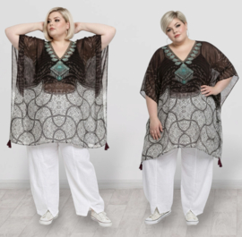ONE OF A KIND  zomer viscose poncho/tuniek
