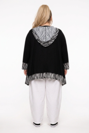 Vincenzo Allocca oversized katoen tricot A-lijn tuniek /apart stretch /zwart/wit