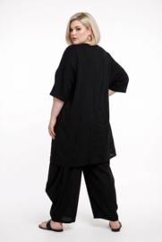 AKH viscose mix tuniek met een zak /apart/ zwart/grijs