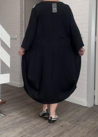IZZY style viscose  jurk met zakken zwart/wit