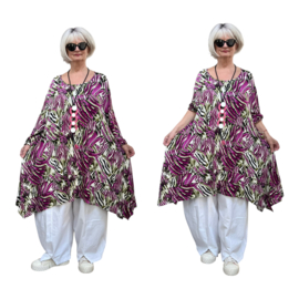 AKH oversized viscose A-lijn tuniek apart  stretch