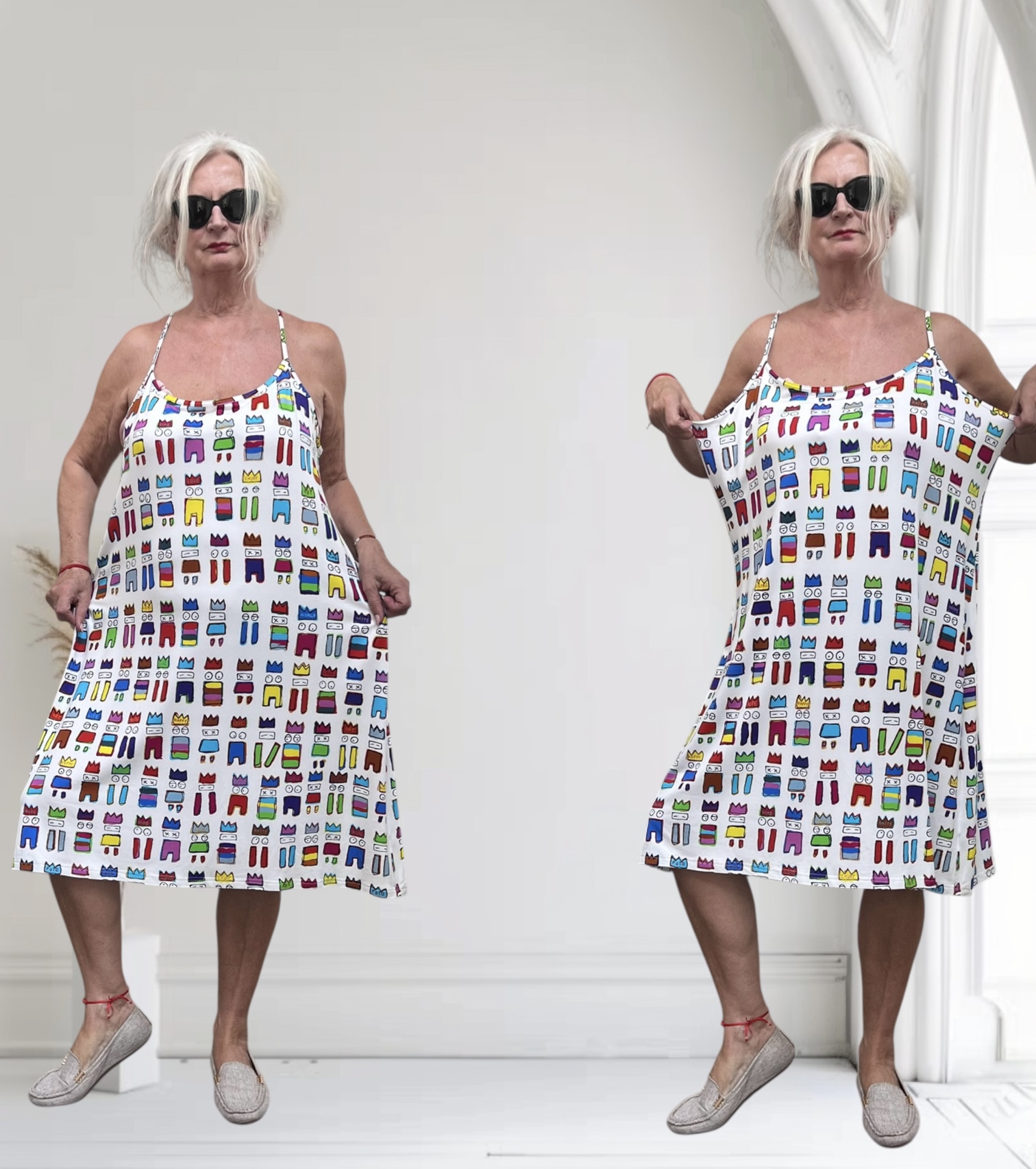 Ophilia viscose A-lijn jurk/tuniek  stretch