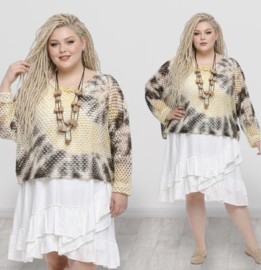 Charme katoen/viscose de modieuze kleuring oversized top stretch