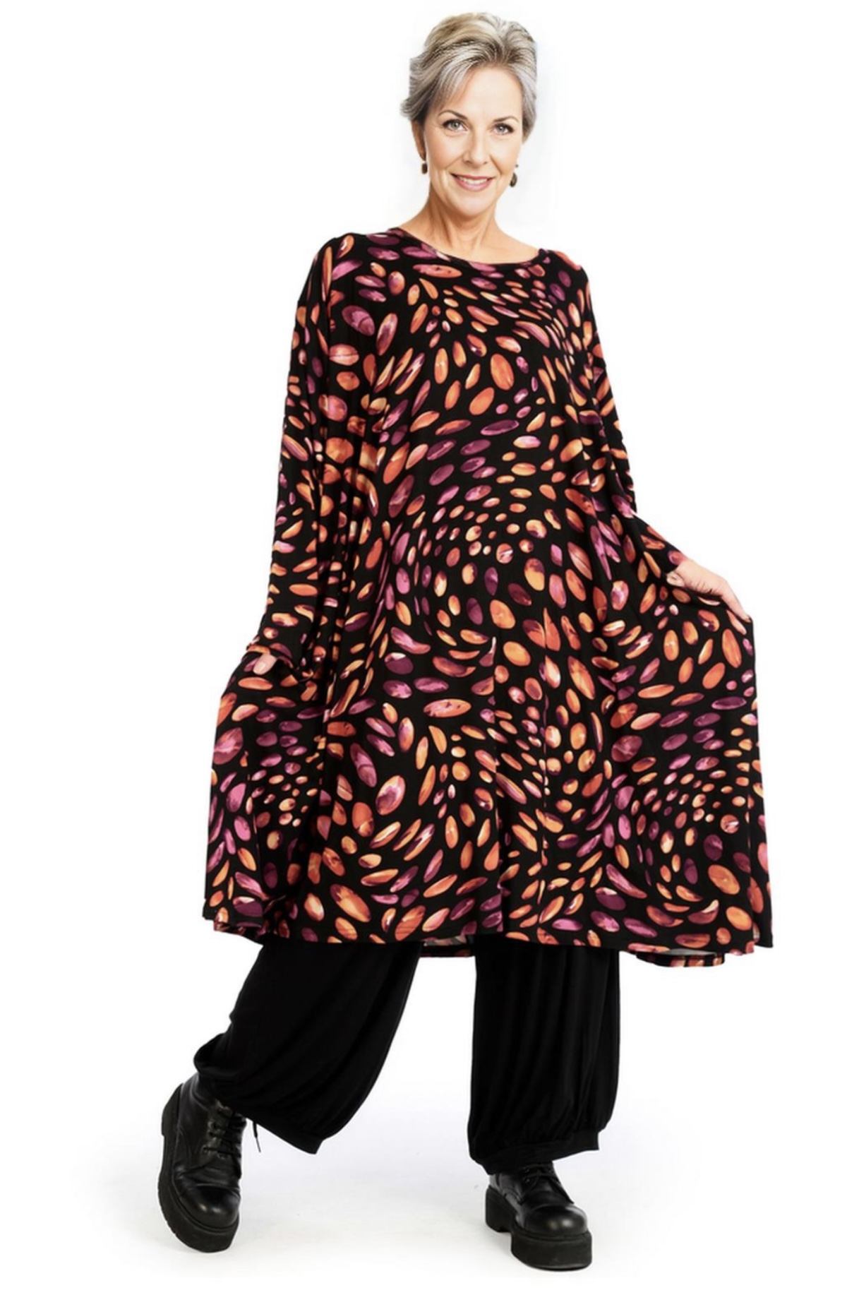 AKH oversized viscose tricot A-lijn tuniek  apart stretch
