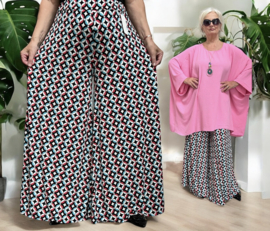 ITALY Mode jersey viscose  wijde broek apart /zeer rekbaar