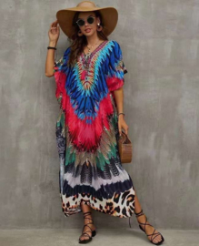 Brava moda zomerse luchtige viscose zomer poncho/ tuniek /niet doorschijnend
