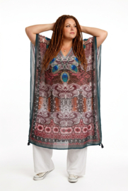 ONE OF A KIND  viscose zomer poncho/tuniek ( extra groot)