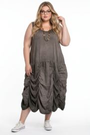 Moonshine de modieuze kleuring katoen A-lijn jurk stretch