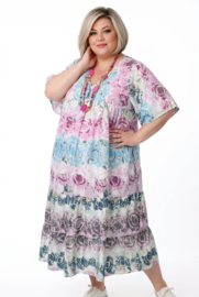 UNIDIVA viscose/zijde A-lijn zomer jurk apart