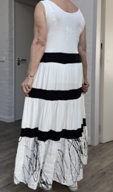 LUUKAA oversized  A-lijn zomer A-lijn jurk / stretch /wit/zwart