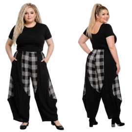 AKH viscose ballon broek zwart/grijs