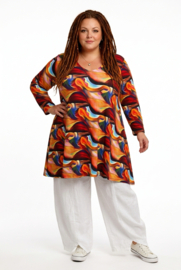 New Jersey viscoseA-lijn tuniek met zakken stretch