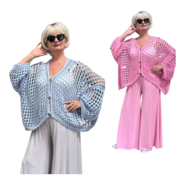 ITALIA MODA  oversized  katoen gebreide vest /in meerdere kleuren