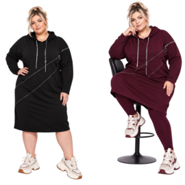 Italia Moda katoen jurk/tuniek met ritsen/ stretch /in meerdere kleuren
